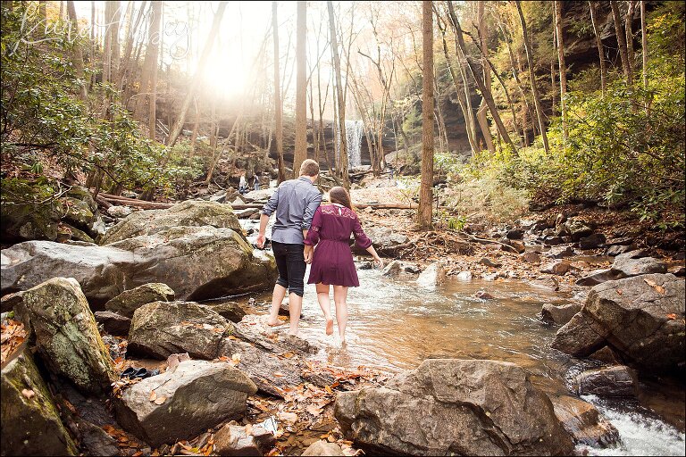 Ohiopyle State Park Waterfall Engagement Photos in the Fall