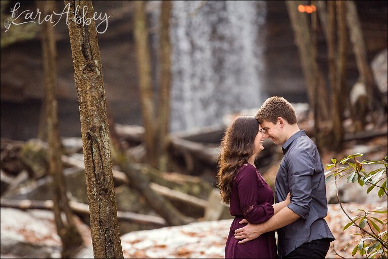 Ohiopyle State Park Waterfall Engagement Photos in the Fall