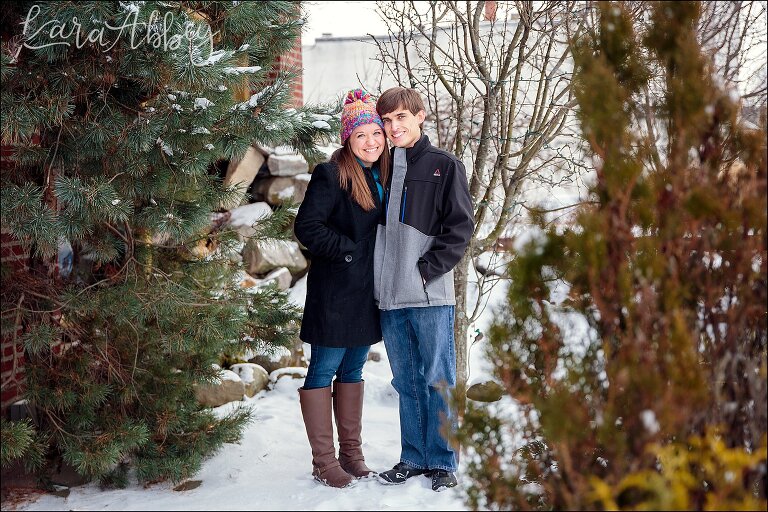 Grove City College Winter Engagement Photos in the Snow