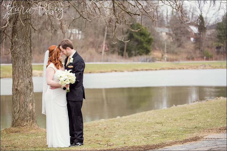 St. Patrick's Day Winter Wedding Portraits at Indian Lake Park in Irwin, PA