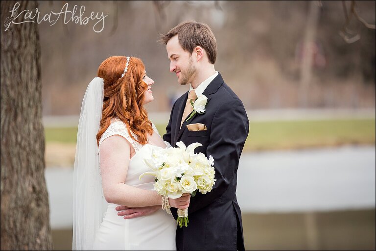 St. Patrick's Day Winter Wedding Portraits at Indian Lake Park in North Huntingdon, PA