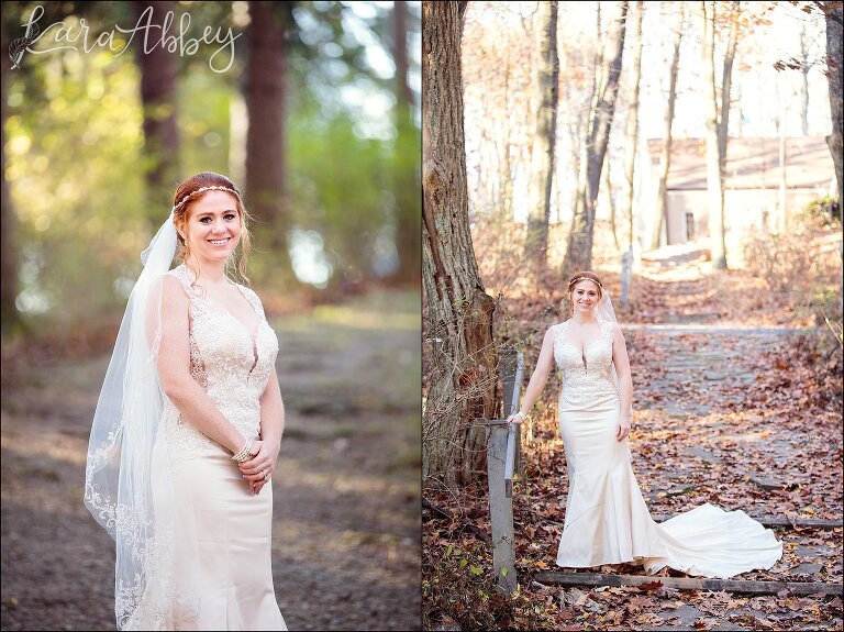 Glowy Fall Wedding Photos of Bride at Bushy Run Battlefield in Jeannette, PA