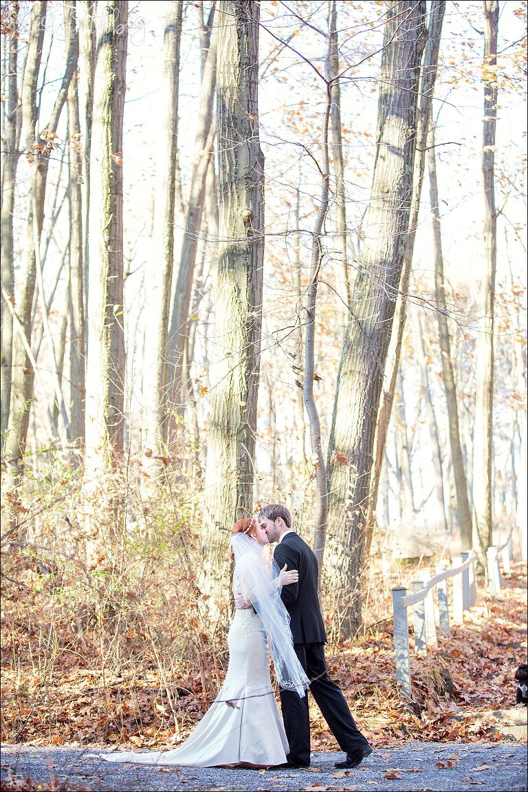 Glowy Fall Wedding Photos of Bride & Groom First Look at Bushy Run Battlefield in Jeannette, PA