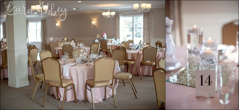 Blush Wedding Reception Details at Edgewood Country Club in Drums, PA