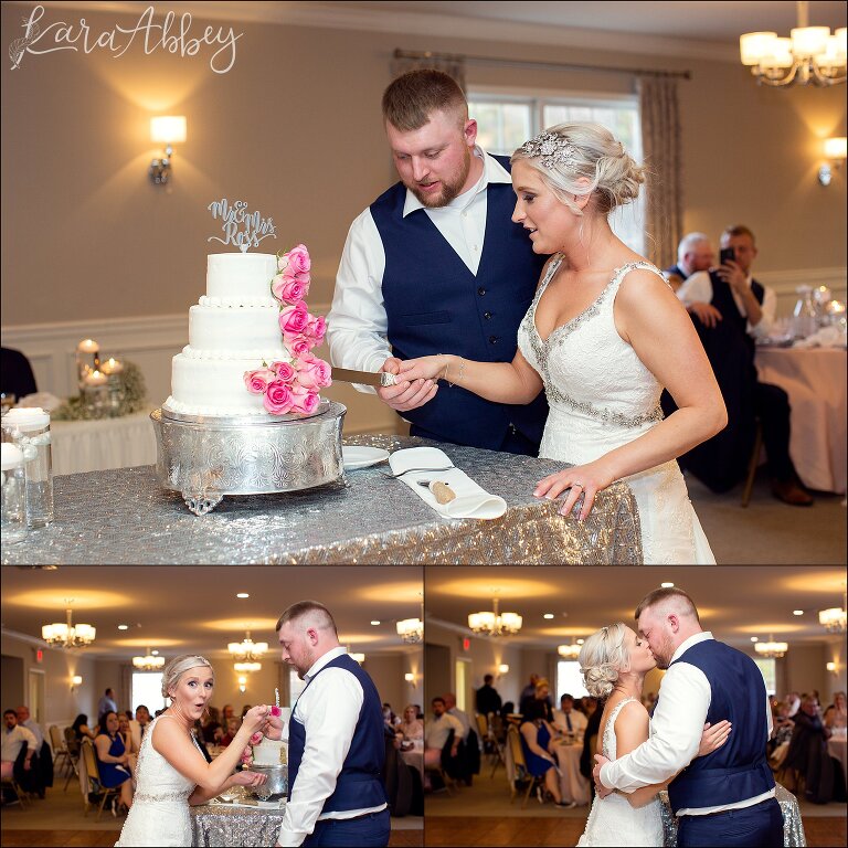 Bride & Groom Cutting the Cake at Edgewood Country Club in Drums, PA