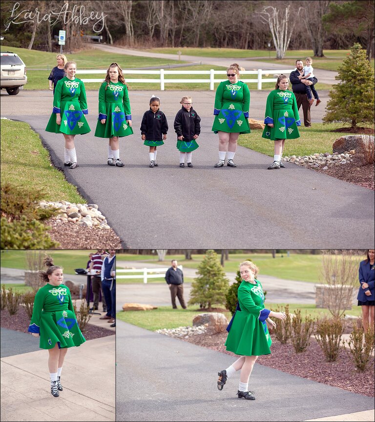 Irish Step Dancers perform during cocktail hour at Edgewood Country Club in Drums, PA