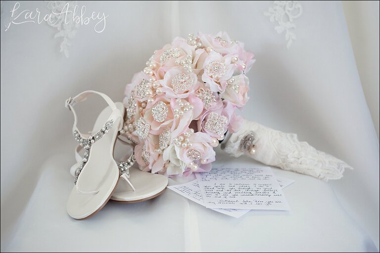 Bridal Details: Blush Bouquet, Handwritten Vows, and Sparkly Sandals
