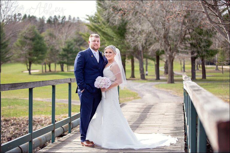 Bride & Groom Portrait on the Golf Course at the Edgewood Country Club in Drums, PA