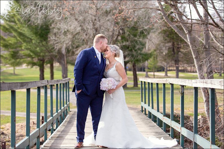 Bride & Groom Portrait on the Golf Course at the Edgewood Country Club in Drums, PA