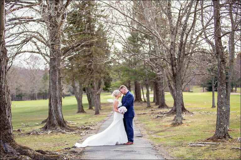 Bride & Groom Portrait on the Golf Course at the Edgewood Country Club in Drums, PA