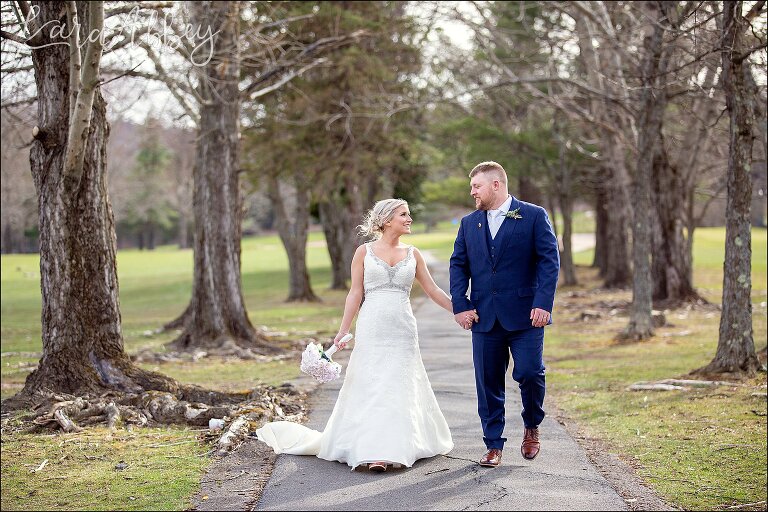 Bride & Groom Portrait on the Golf Course at the Edgewood Country Club in Drums, PA