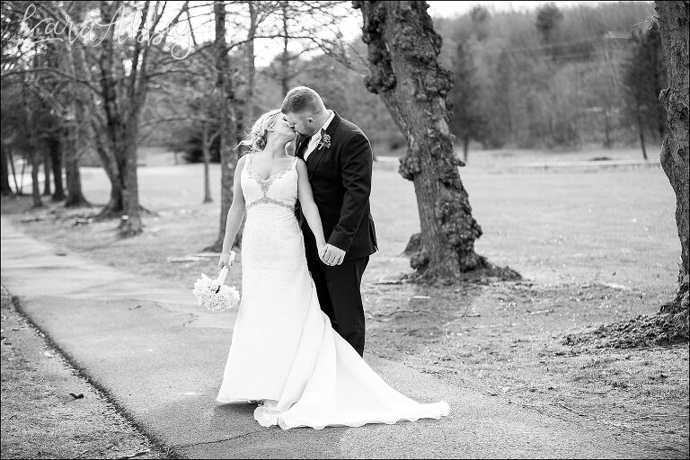 Bride & Groom Portrait on the Golf Course at the Edgewood Country Club in Drums, PA