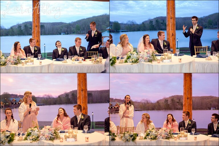 Bridal Party Toasts during Reception at The Gathering Place