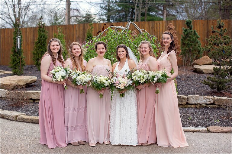 Bridesmaids in Blush Portrait at The Gathering Place