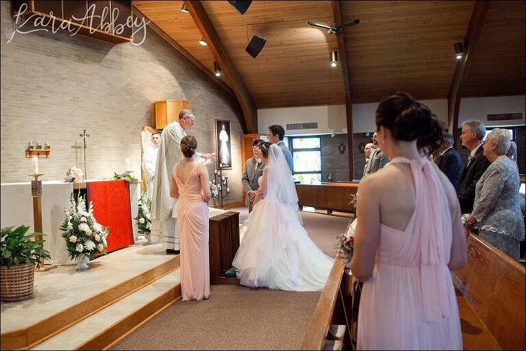 Pink Spring Wedding Ceremony at St. Elizabeth Ann Seton Church in Irwin, PA