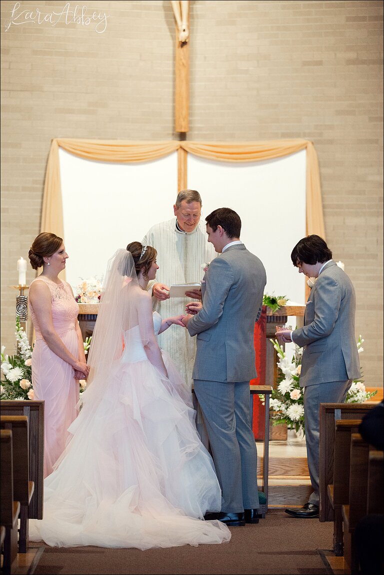 Pink Spring Wedding Ceremony at St. Elizabeth Ann Seton Church in Irwin, PA