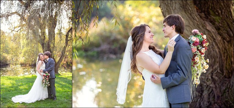 Succop Nature Park Wedding Outdoors in the Fall in Butler PA - Bride & Groom Portraits