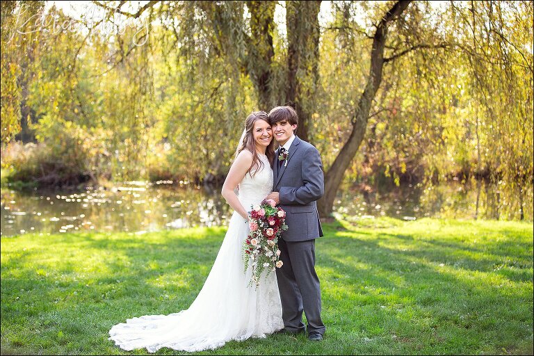 Succop Nature Park Wedding Outdoors in the Fall in Butler PA - Bride & Groom Portraits