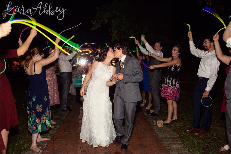 Succop Nature Park Wedding Outdoors in the Fall in Butler PA - Glowstick Exit