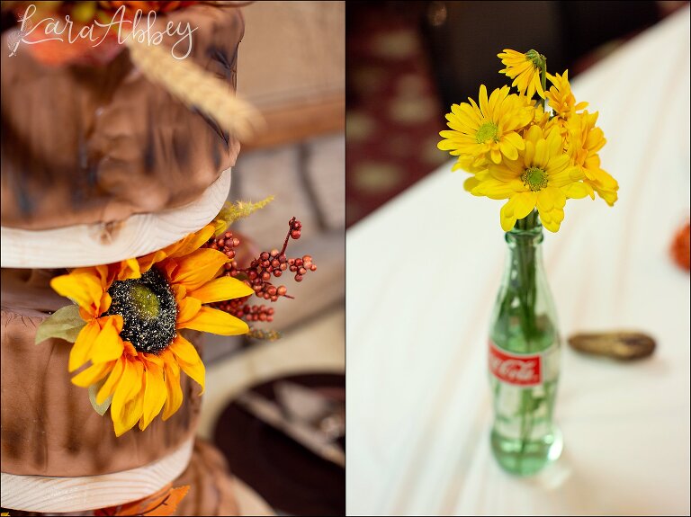 Fall Red & Yellow Wedding Photography in Hopwood, PA - Reception at AMVETS Post #103