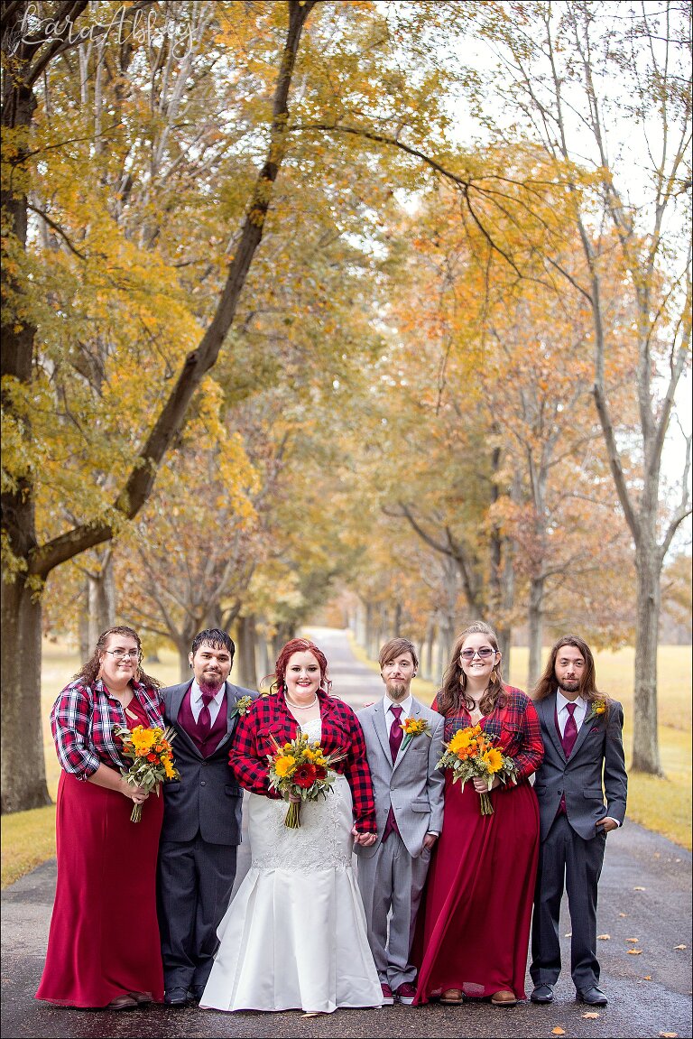 Fall Red & Yellow Wedding Photography in Hopwood, PA - Portraits at Friendship Hill National Historic Site