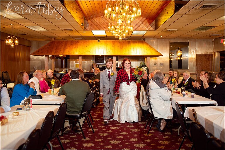 Fall Red & Yellow Wedding Photography in Hopwood, PA - Reception at AMVETS Post #103