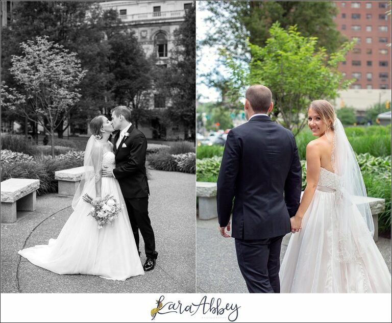 Downtown Pittsburgh Pastel Spring Wedding Day Highlights - Formal Portraits at Mellon Green