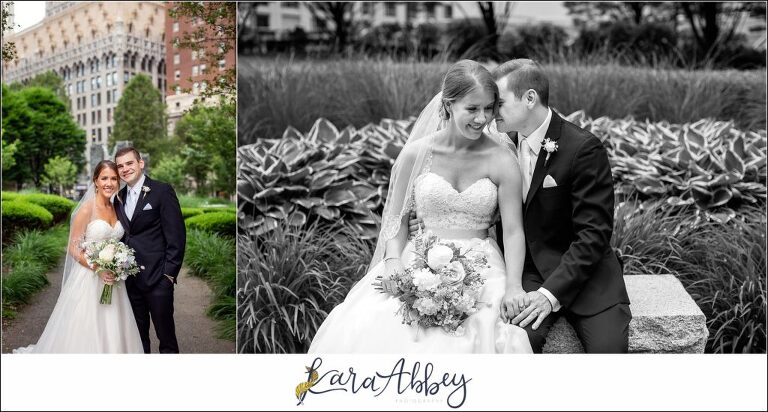 Downtown Pittsburgh Pastel Spring Wedding Day Highlights - Formal Portraits at Mellon Green