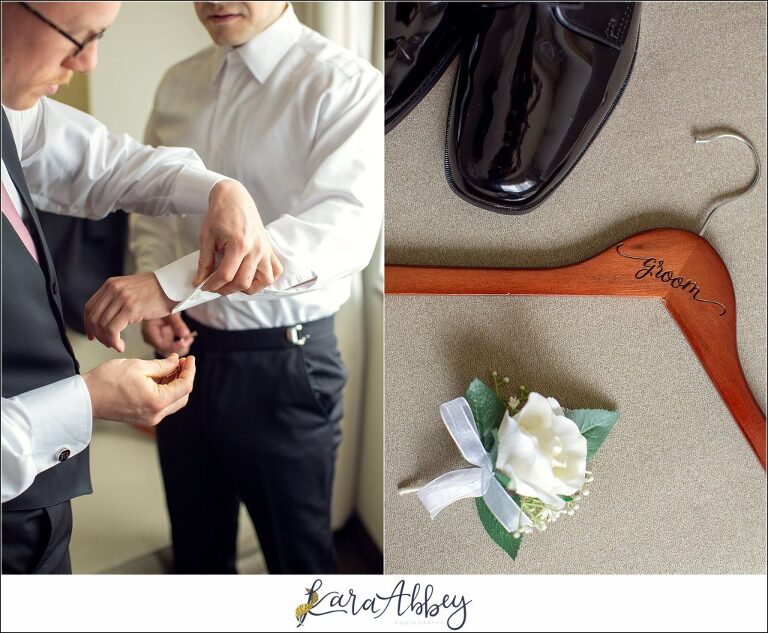 Downtown Pittsburgh Pastel Spring Wedding Day Highlights - Pre-Ceremony Getting Ready at the DoubleTree by Hilton Hotel