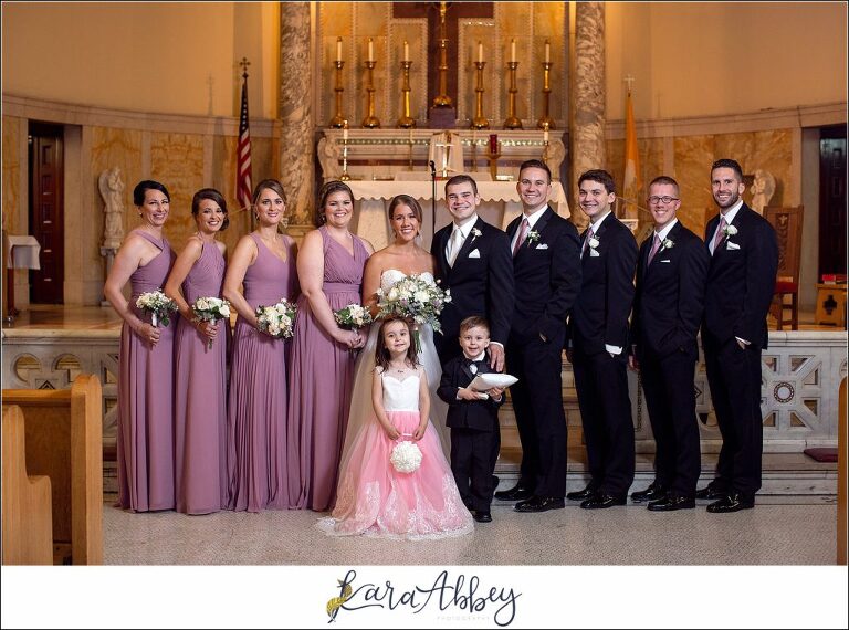 Downtown Pittsburgh Pastel Spring Wedding Day Highlights - Formal Portraits at Church of the Epiphany