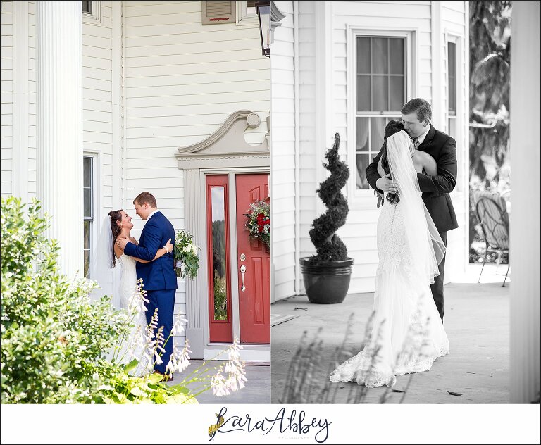 Navy and Pink Summer Outdoor Wedding at the Hayloft in Rockwood, PA Bride & Groom First Look