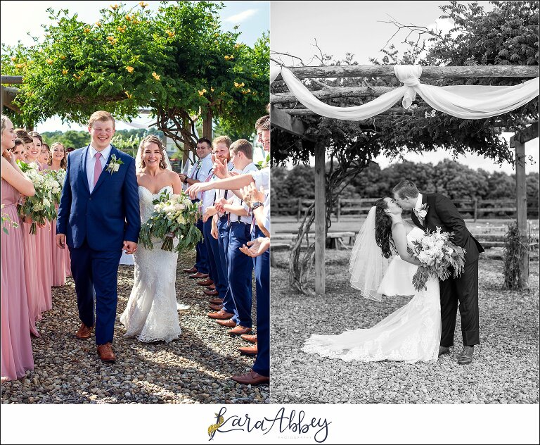 Navy and Pink Summer Outdoor Wedding at the Hayloft in Rockwood, PA Bridal Party Portraits