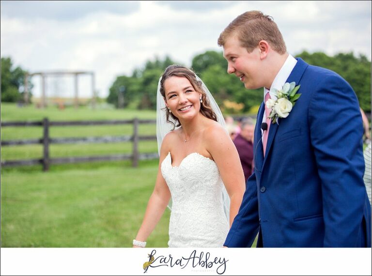 Navy and Pink Summer Outdoor Wedding at the Hayloft in Rockwood, PA Ceremony in the Corral