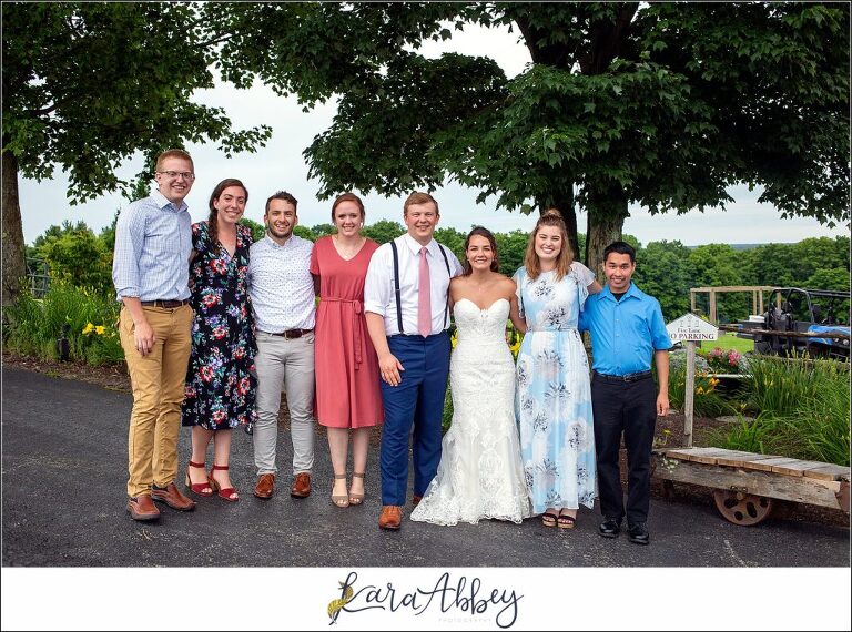 Navy and Pink Summer Outdoor Wedding at the Hayloft in Rockwood, PA Reception in the Barn