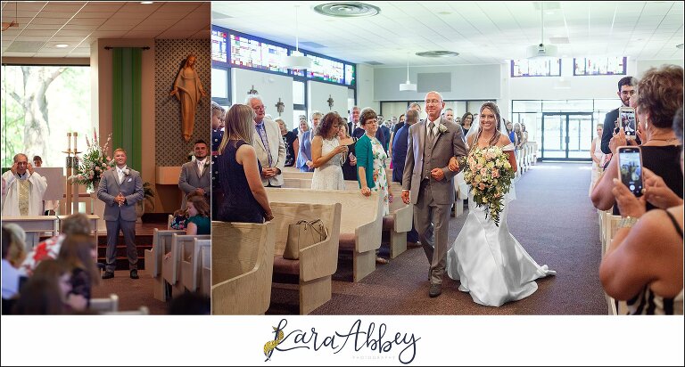 Blush & Grey Summer Wedding Ceremony at Our Lady of Joy Church in Pittsburgh, PA