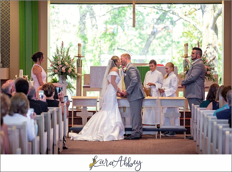 Blush & Grey Summer Wedding Ceremony at Our Lady of Joy Church in Pittsburgh, PA