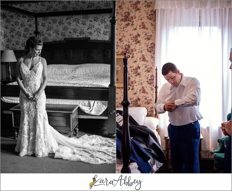 Maroon & Navy Fall Wedding at the Belhurst Castle in Geneva NY - Getting Ready in the Tower Suite