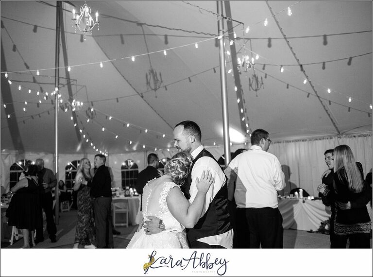 Maroon Fairy Tail Fall Wedding at Linden Hall Mansion in Dawson, PA - Tented Reception Dancing