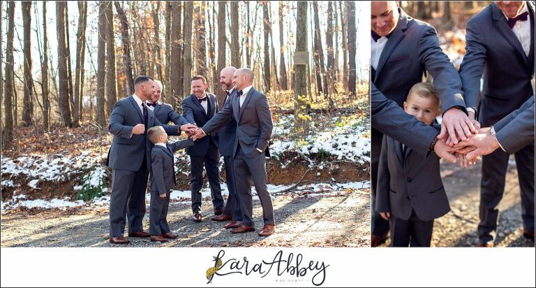 Purple & Grey Fall Wedding Pictures at Green Gables Jennerstown PA - Groom & Groomsmen Portraits