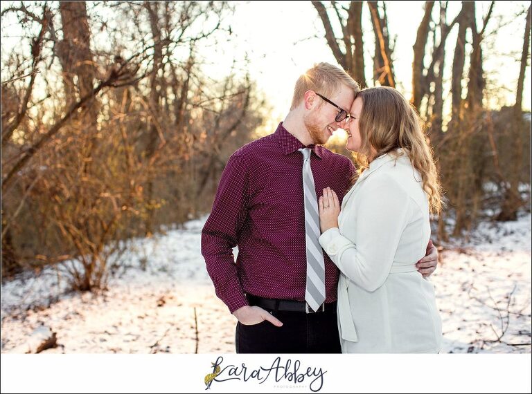 Winter Engagement Session in the Snow in North Huntingdon PA