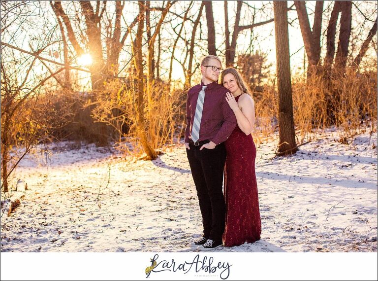 Winter Engagement Session in the Snow in North Huntingdon PA