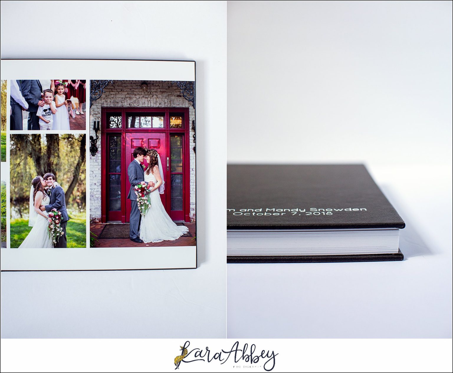 Fine Art Leather Wedding Album by Kara Abbey Photography in Irwin, PA