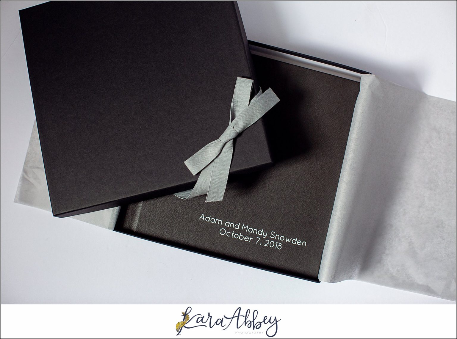 Fine Art Leather Wedding Album by Kara Abbey Photography in Irwin, PA