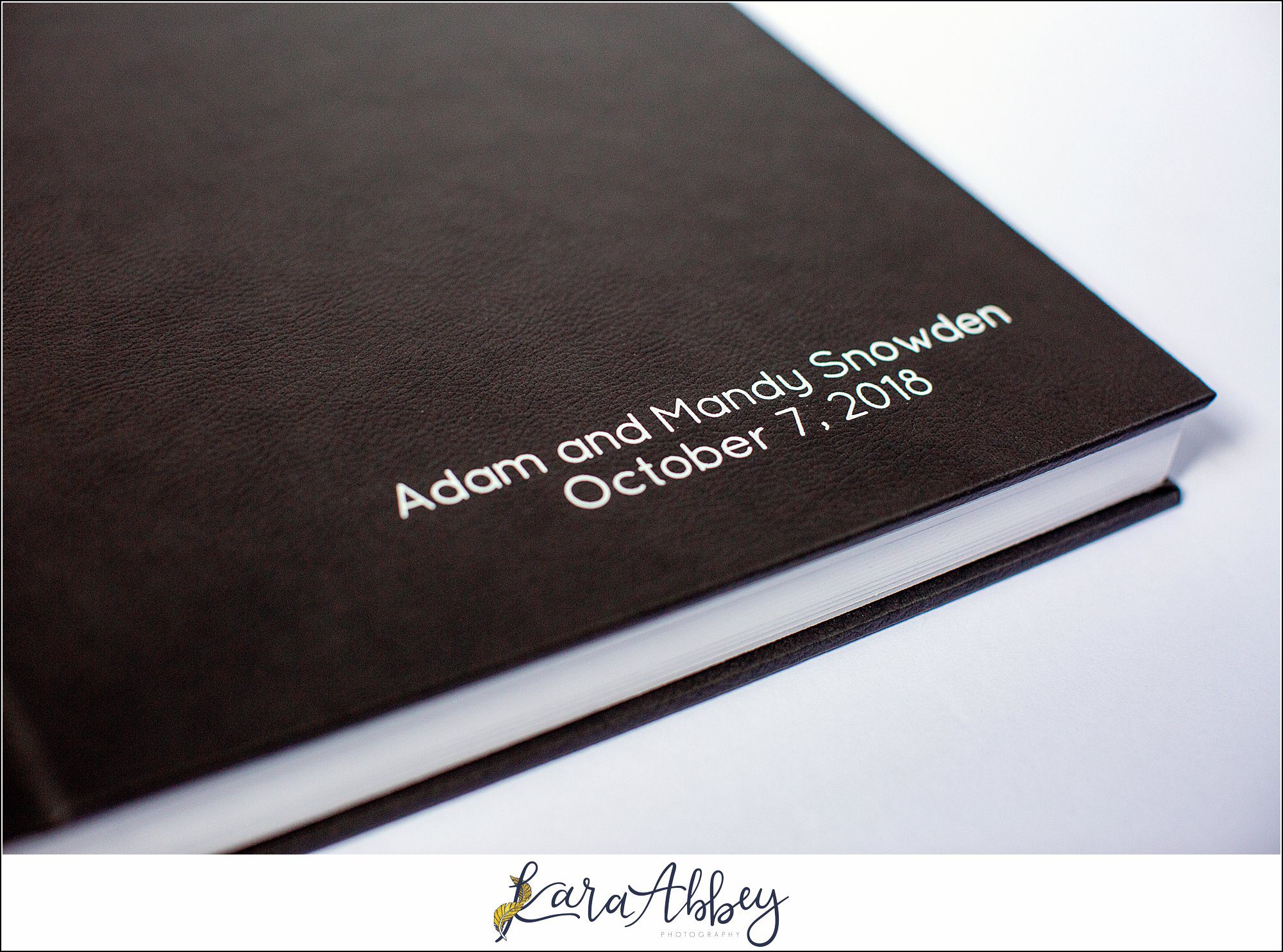 Fine Art Leather Wedding Album by Kara Abbey Photography in Irwin, PA