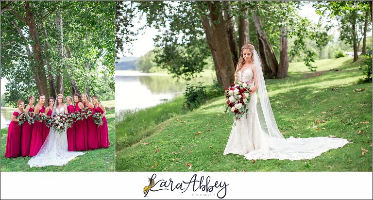 Backyard Red and Navy Summer Wedding on Private Property in PA - Bridal Portraits