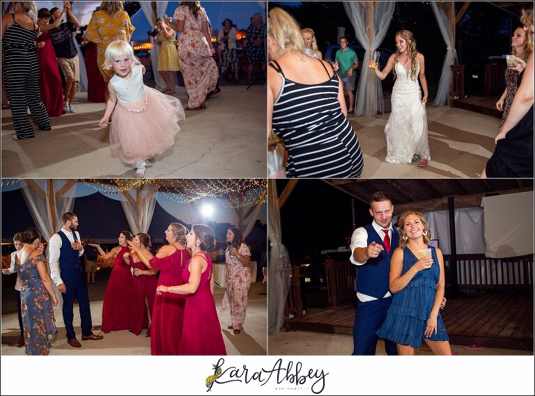 Backyard Red and Navy Summer Wedding on Private Property in PA - Outdoor Reception Dancing