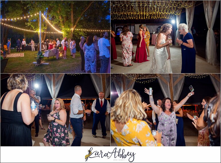 Backyard Red and Navy Summer Wedding on Private Property in PA - Outdoor Reception Dancing