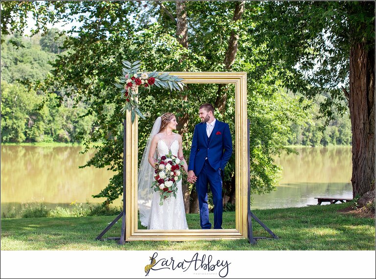 Backyard Red and Navy Summer Wedding on Private Property in PA - Bride & Groom Portraits