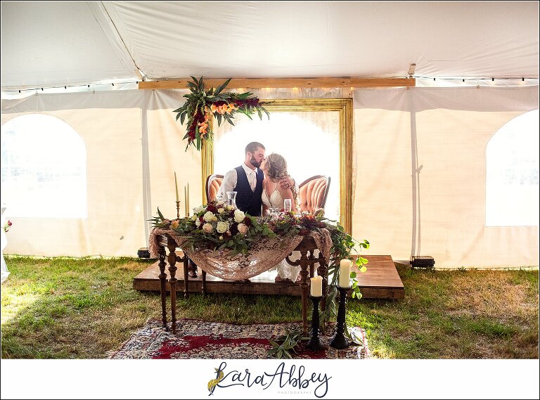 Backyard Red and Navy Summer Wedding on Private Property in PA - Tented Reception