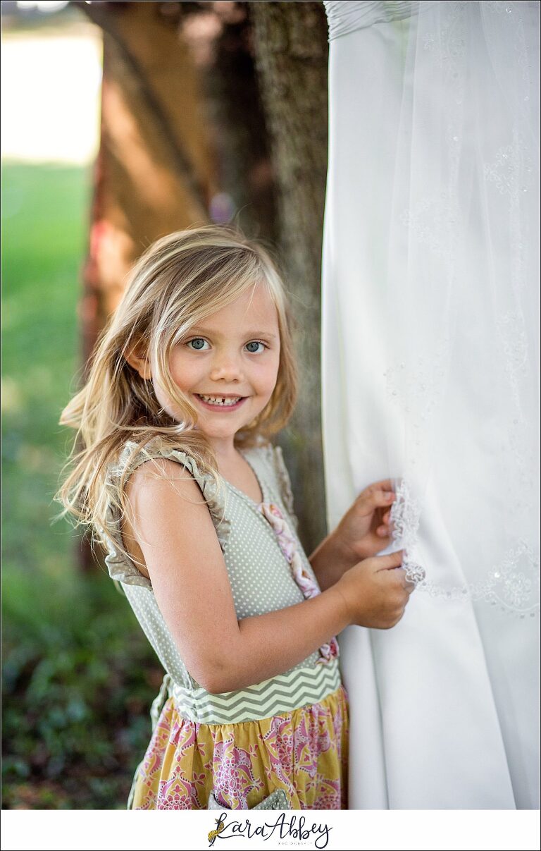 5 Year Old Portraits Dressing Up In Moms Wedding Dress in Irwin PA